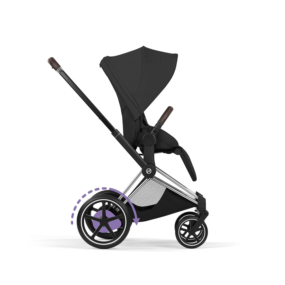 CYBEX e-Priam Style Single Pushchair-Strollers-Sepia Black-Chrome Brown | Natural Baby Shower