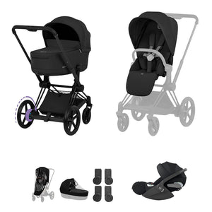 Cybex e-Priam Ultimate Bundle - Comfort Collection-Travel Systems-Sepia Black-Without Base | Natural Baby Shower