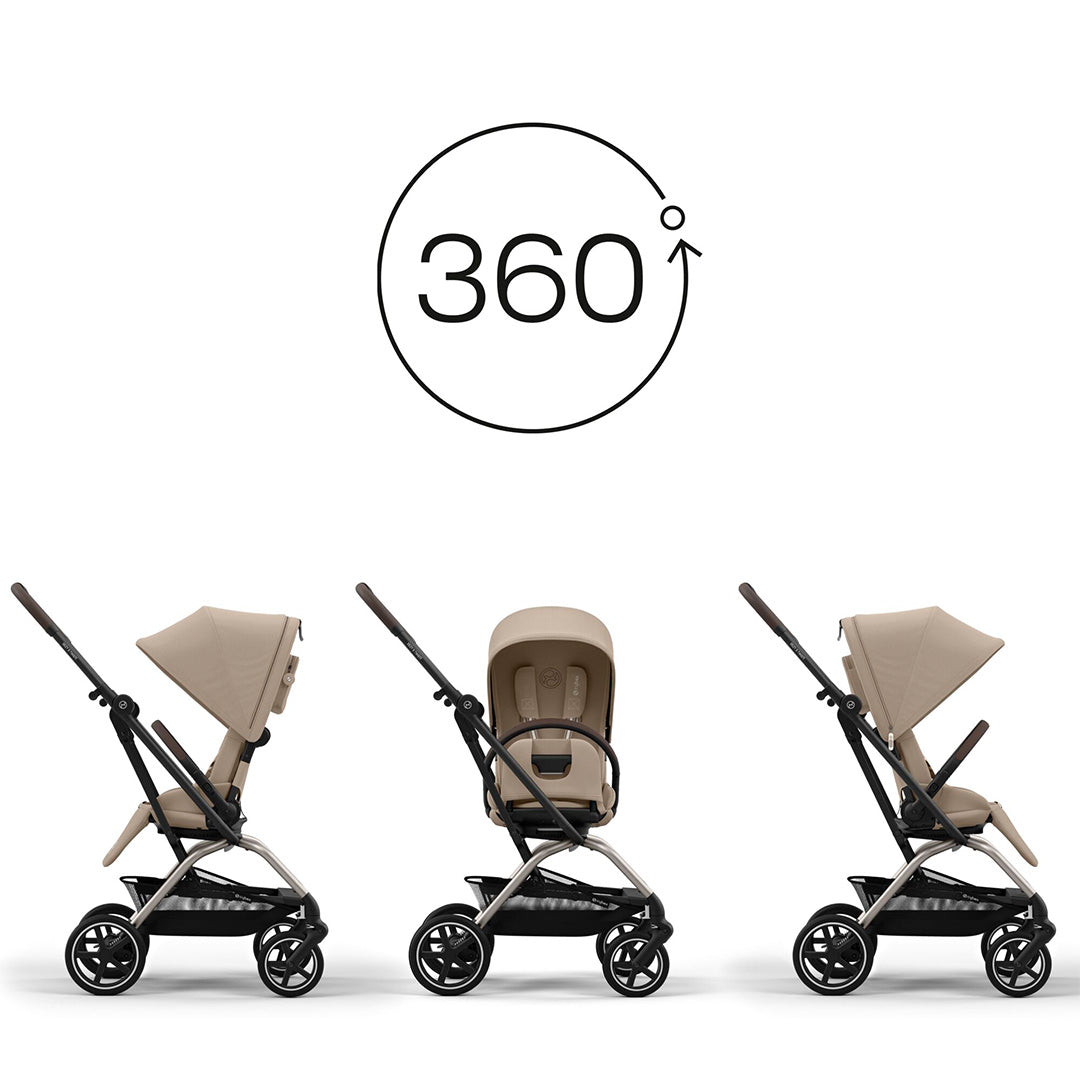 Outlet - CYBEX Eezy S Twist+ 2 Pushchair - Almond Beige-Strollers-Almond Beige- | Natural Baby Shower