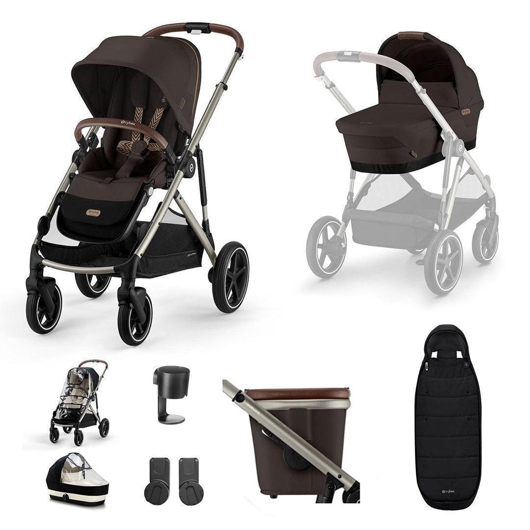 CYBEX Gazelle S Essential Pushchair Bundle-Stroller Bundles-Almond Beige-No Footmuff | Natural Baby Shower