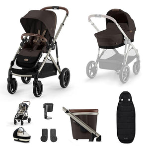 CYBEX Gazelle S Essential Pushchair Bundle-Stroller Bundles-Almond Beige-No Footmuff | Natural Baby Shower