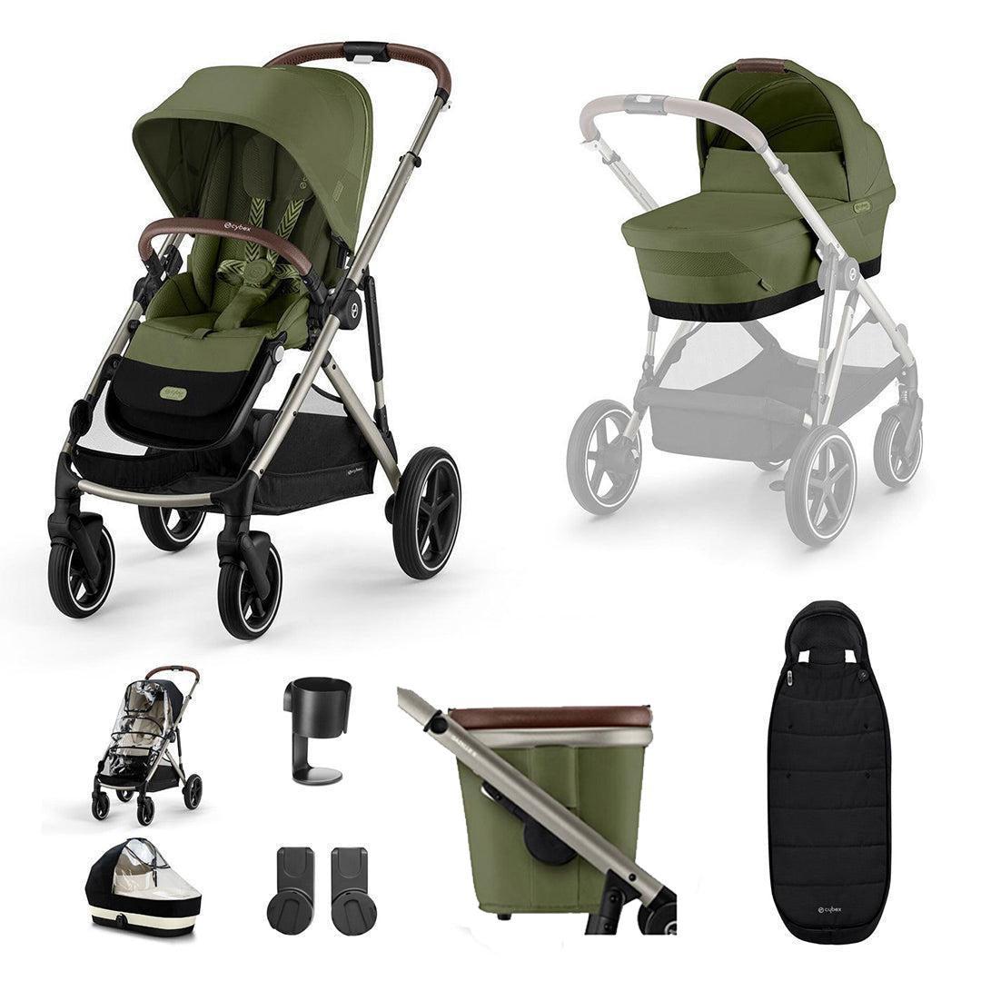 CYBEX Gazelle S Essential Pushchair Bundle-Stroller Bundles-Almond Beige-No Footmuff | Natural Baby Shower
