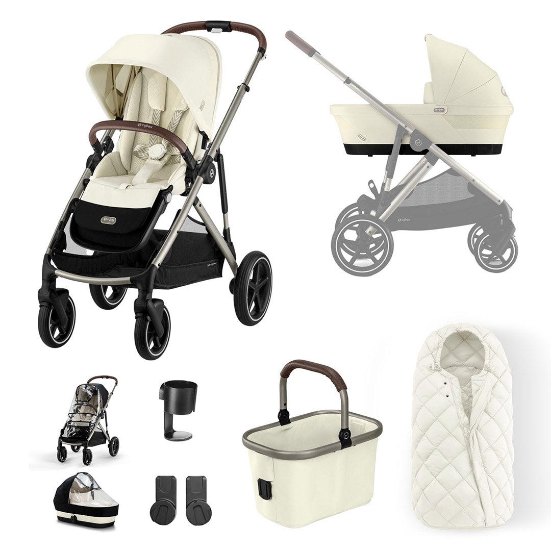 CYBEX Gazelle S Essential Bundle - Seashell Beige-Stroller Bundles-Seashell Beige-CYBEX SNOGGA Footmuff | Natural Baby Shower