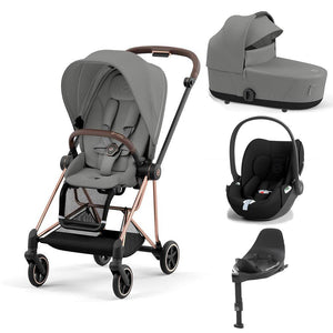 CYBEX Mios + Cloud T Travel System - Mirage Grey-Travel Systems-Mirage Grey/Rose Gold-Lux | Natural Baby Shower
