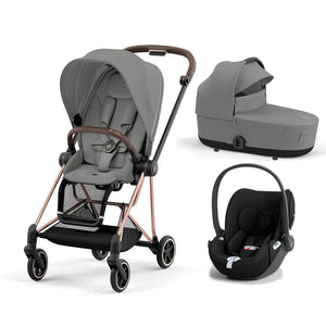 CYBEX Mios + Cloud T Travel System - Mirage Grey-Travel Systems-Mirage Grey/Rose Gold-Lux | Natural Baby Shower
