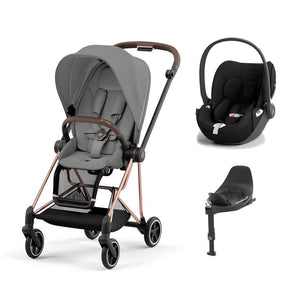 CYBEX Mios + Cloud T Travel System - Mirage Grey-Travel Systems-Mirage Grey/Rose Gold-None | Natural Baby Shower