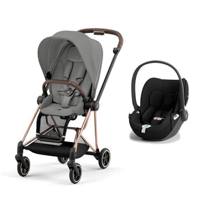 CYBEX Mios + Cloud T Travel System - Mirage Grey-Travel Systems-Mirage Grey/Rose Gold-None | Natural Baby Shower