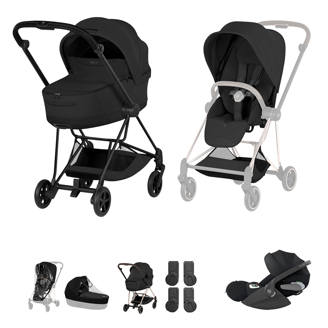 Cybex Mios Ultimate Bundle - Style Collection-Travel Systems-Sepia Black-Matt Black | Natural Baby Shower
