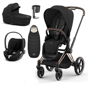 CYBEX Priam Cloud T Ultimate Travel System - Sepia Black-Travel Systems-Rose Gold-Lux | Natural Baby Shower