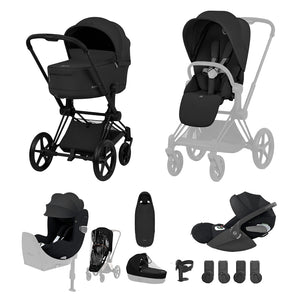 Cybex Priam Ultimate Birth & Beyond Bundle - Comfort Collection-Travel Systems-Sepia Black-Without Base | Natural Baby Shower