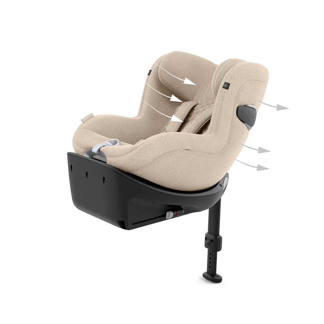 CYBEX Sirona Ti i-Size Plus Car Seat - Cozy Beige-Car Seats-Cozy Beige- | Natural Baby Shower