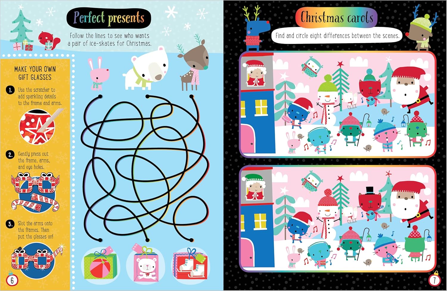 Dinossi - Книга мероприятий на английском языке "Царапины и блеск" для Рождества