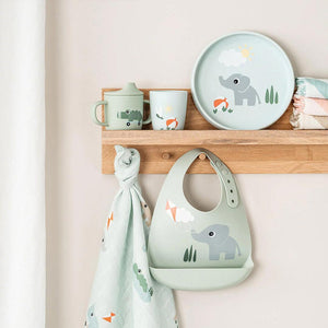 Done by Deer Silicone Bib - Playground Green-Bibs-Playground Green-0+ | Natural Baby Shower