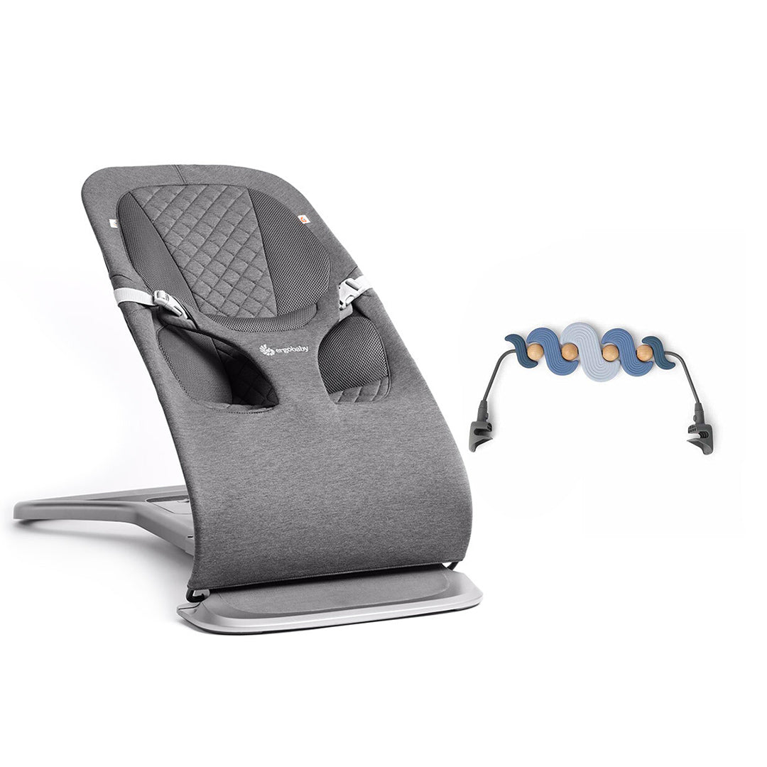 Ergobaby Evolve Baby Bouncer - Charcoal Grey-Baby Bouncers-Serene Swirls- | Natural Baby Shower