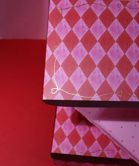 Dinossi - Розовая клетчатая подарочная коробка