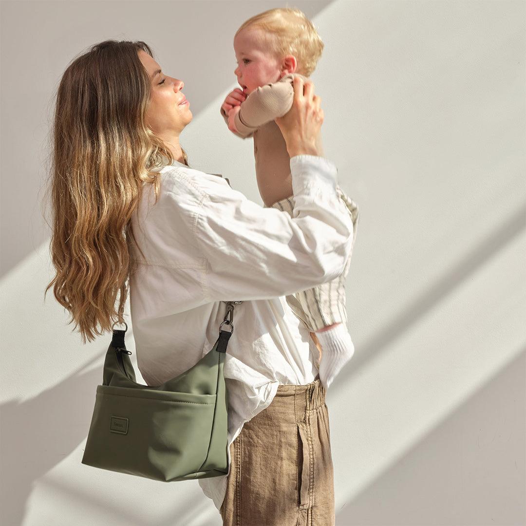 Finnson Fia Eco Oversized Stroller Organiser - Khaki-Stroller Organisers-Khaki-One Size | Natural Baby Shower