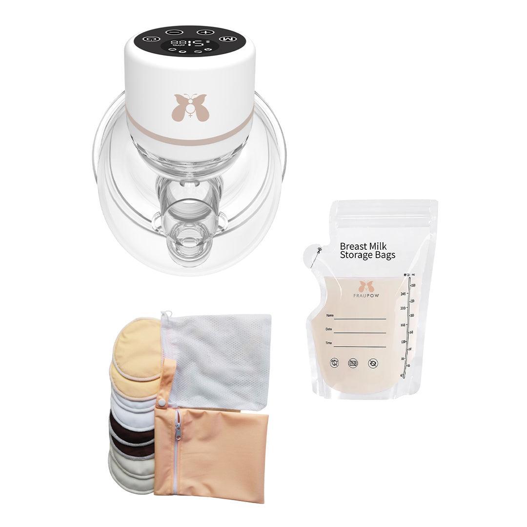 Fraupow Complete Pumping Kit Bundle-Breast Pumps- | Natural Baby Shower