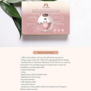 Fraupow Viva Pro Wearable Hands-Free Breast Pump - Pink-Breast Pumps-Pink- | Natural Baby Shower