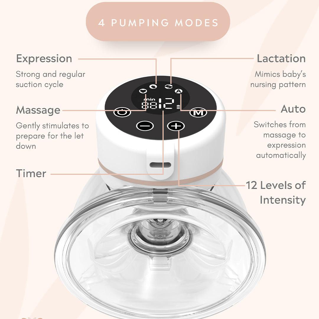 Fraupow Double Wearable Hands-Free Breast Pump - White-Breast Pumps-White- | Natural Baby Shower