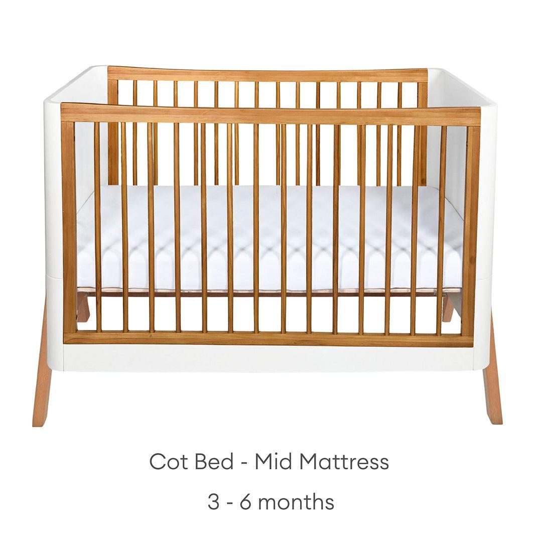 Gaia Baby Hera 'Studio Edit" Two Piece Set (Cot & Dresser) - White / Oak-Nursery Sets-White / Oak-Without Mattress | Natural Baby Shower