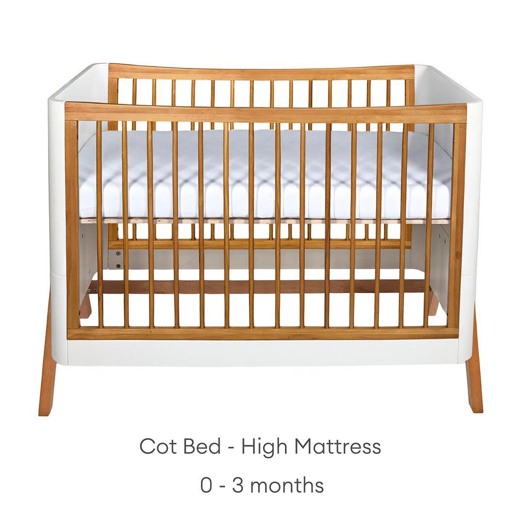 Gaia Baby Hera 'Studio Edit" Two Piece Set (Cot & Dresser) - White / Oak-Nursery Sets-White / Oak-Without Mattress | Natural Baby Shower
