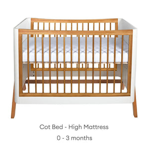 Gaia Baby Hera 'Studio Edit" Two Piece Set (Cot & Dresser) - White / Oak-Nursery Sets-White / Oak-Without Mattress | Natural Baby Shower