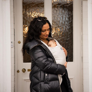 Gaia Stretchy Baby Wrap Carrier - Organic Cotton - Silver Grey-Baby Carriers- | Natural Baby Shower