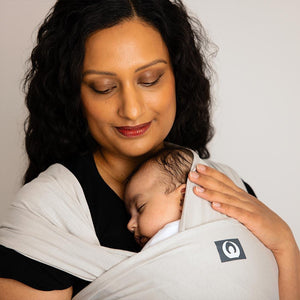 Gaia Stretchy Baby Wrap Carrier - Organic Cotton - Silver Grey-Baby Carriers- | Natural Baby Shower