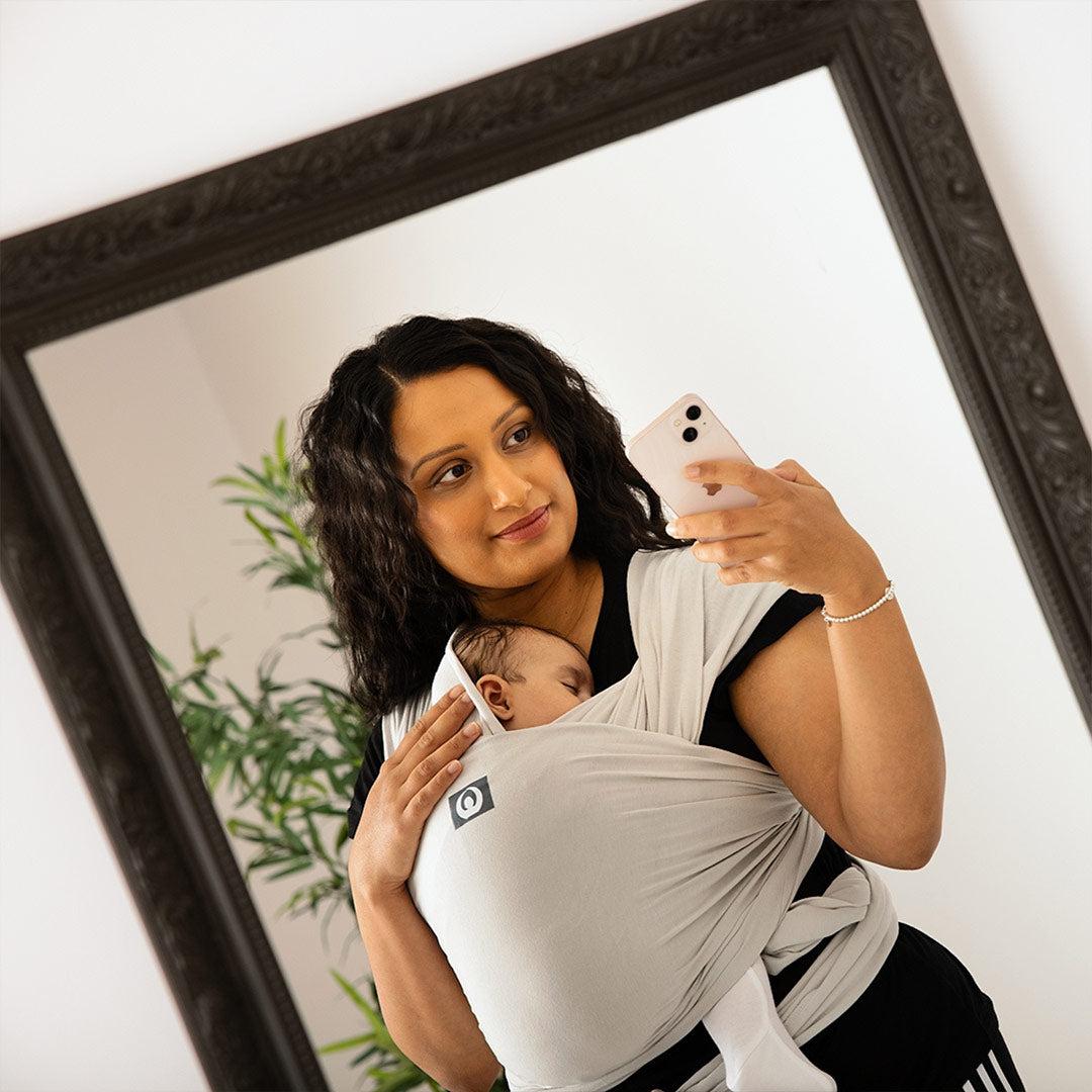 Gaia Stretchy Baby Wrap Carrier - Organic Cotton - Silver Grey-Baby Carriers- | Natural Baby Shower