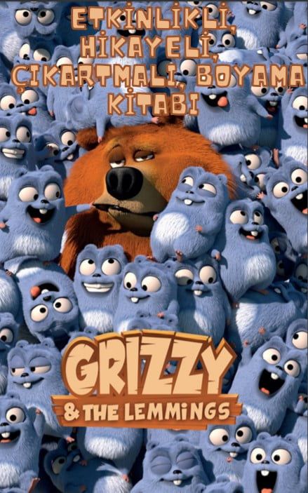 Grizzy ve Lemmingler - Hikayeli Boyama Kitabı-Dinossi