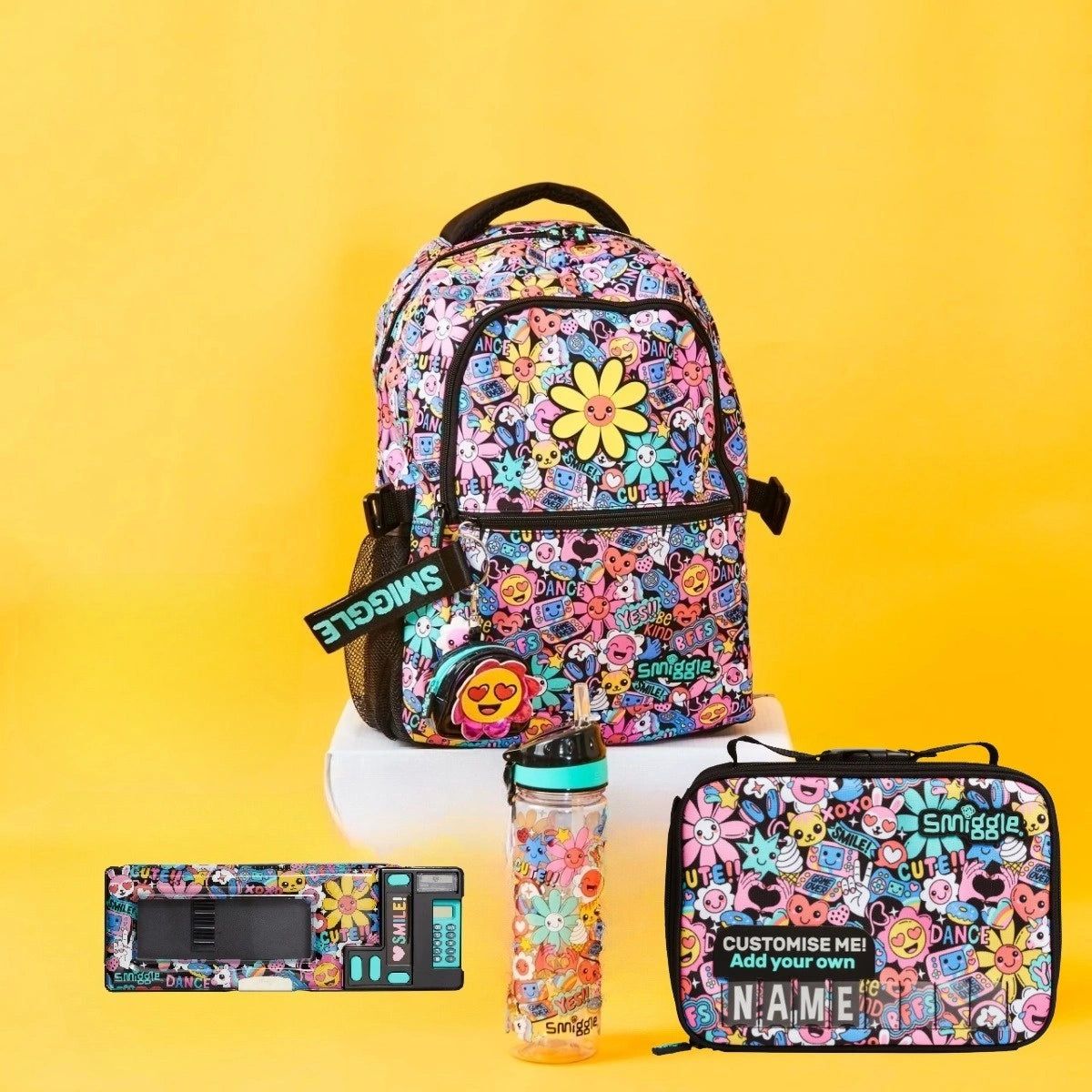 Smiggle – Bright Side 4'lü Okul Çanta Seti-Dinossi