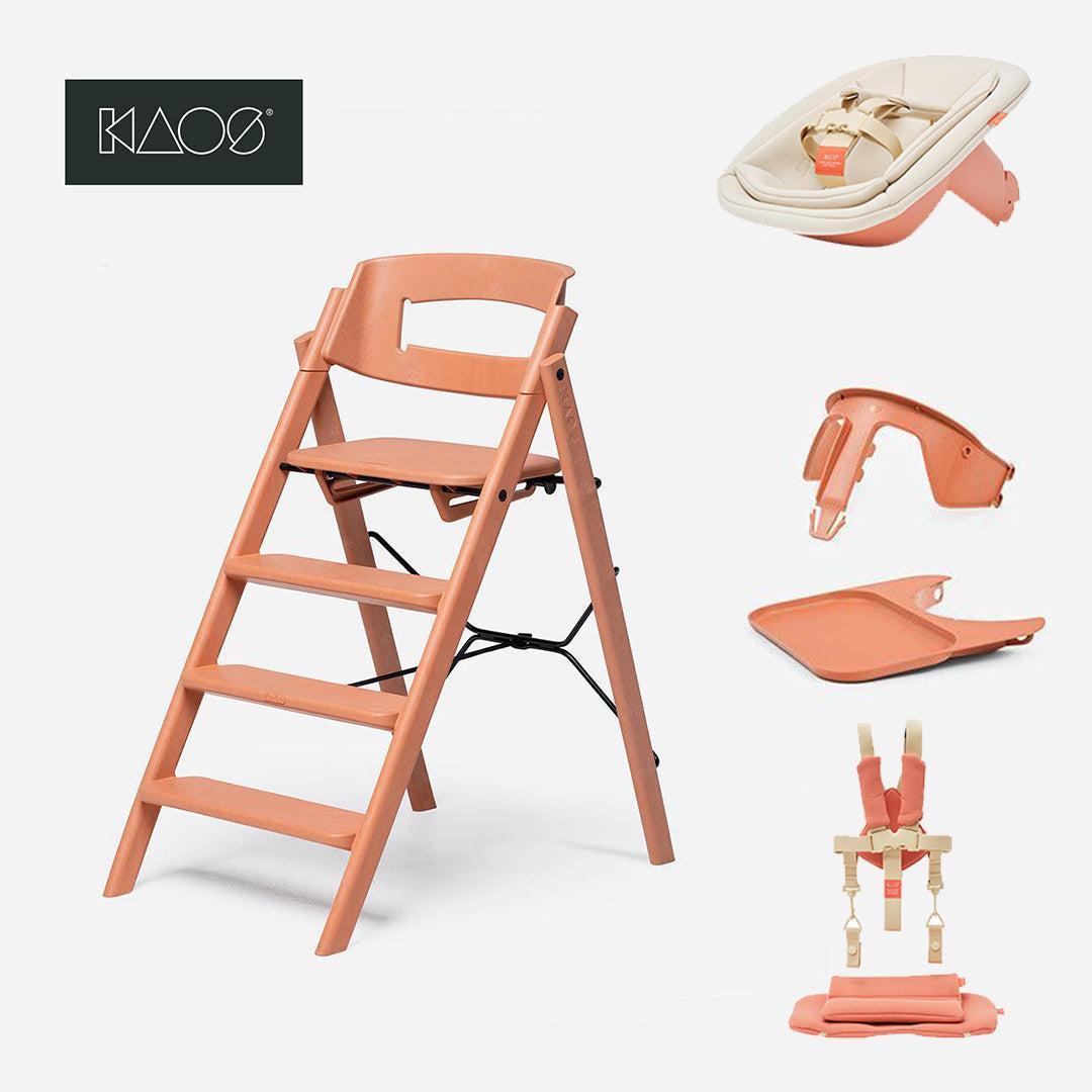 KAOS ReKLAPP® Highchair Complete Set-Highchairs-Terracotta/Plastic- | Natural Baby Shower