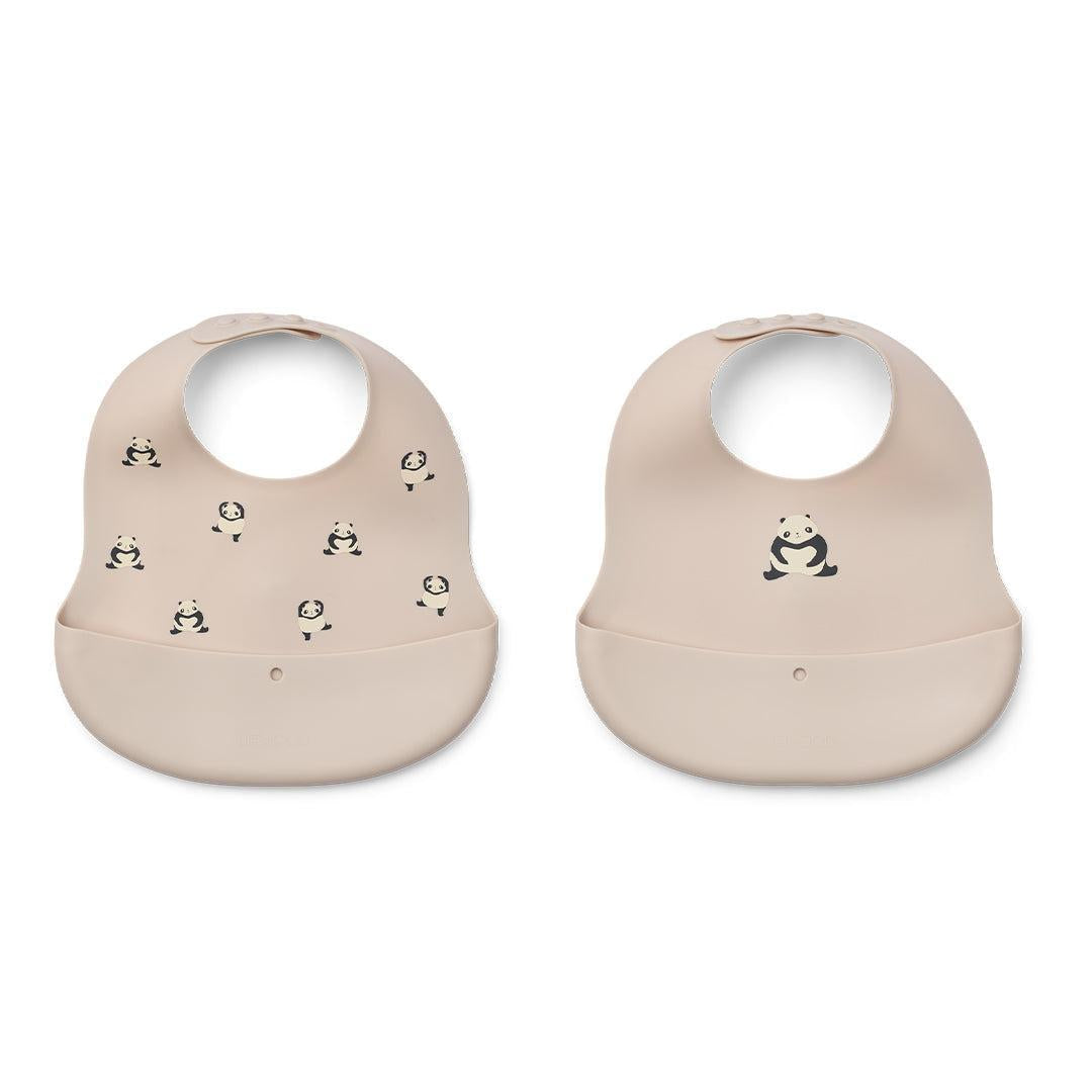 Liewood Ember Printed Bib 2-pack - Panda / Sandy-Bibs-Panda / Sandy-One Size | Natural Baby Shower