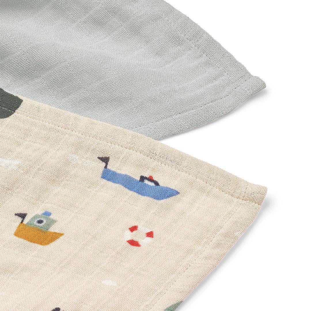 Liewood Lewis Muslin Cloth 2-Pack - Sailing / Dove Blue Mix-Muslin Squares-Sailing / Dove Blue Mix-One Size | Natural Baby Shower
