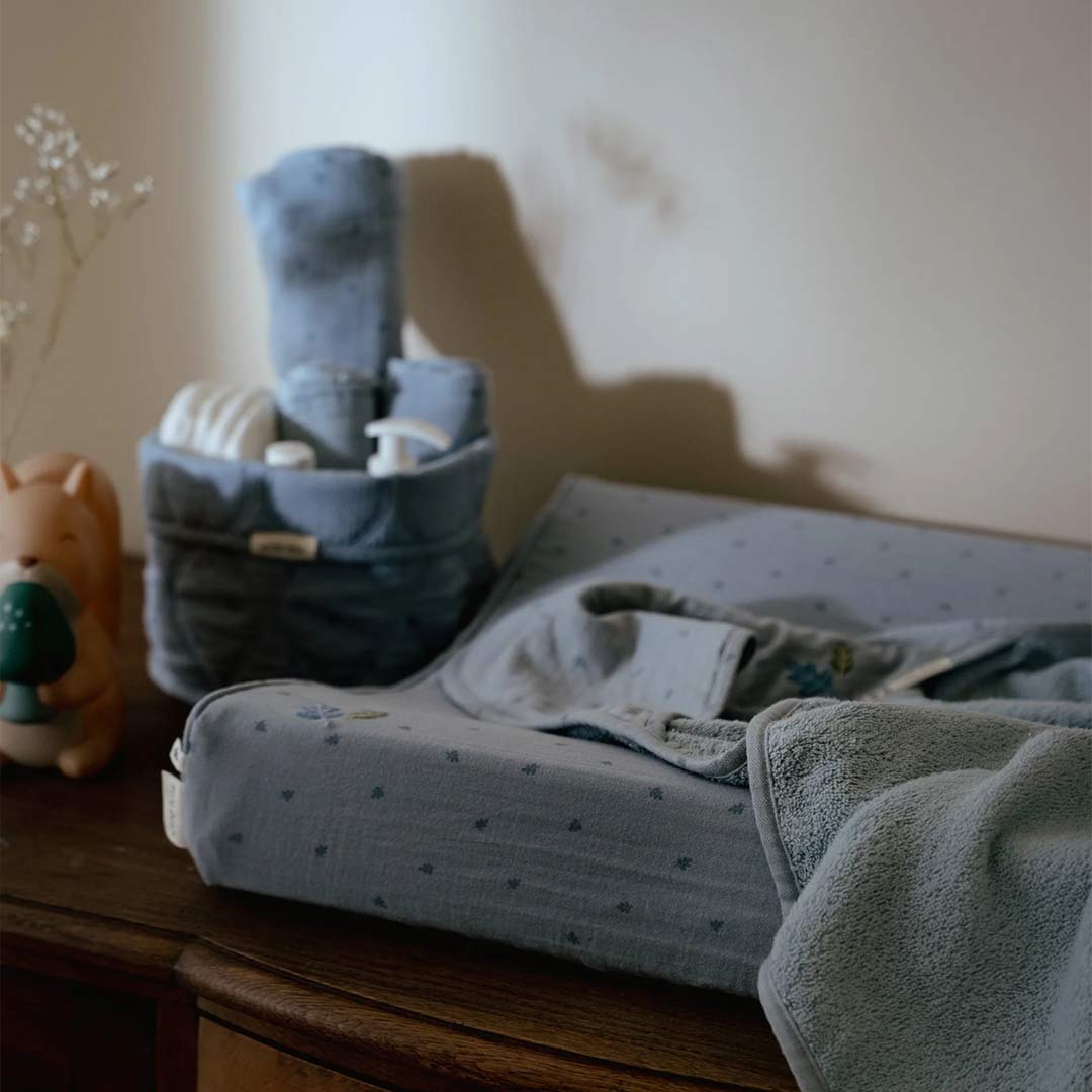 Little Dutch Storage Basket Small - Pure Denim Blue-Storage Baskets-Pure Denim Blue-Small | Natural Baby Shower