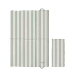 Mama Shack Foldable Travel Mat - Candy Stripe - Sage-Travel Changing Mats-Candy Stripe - Sage- | Natural Baby Shower