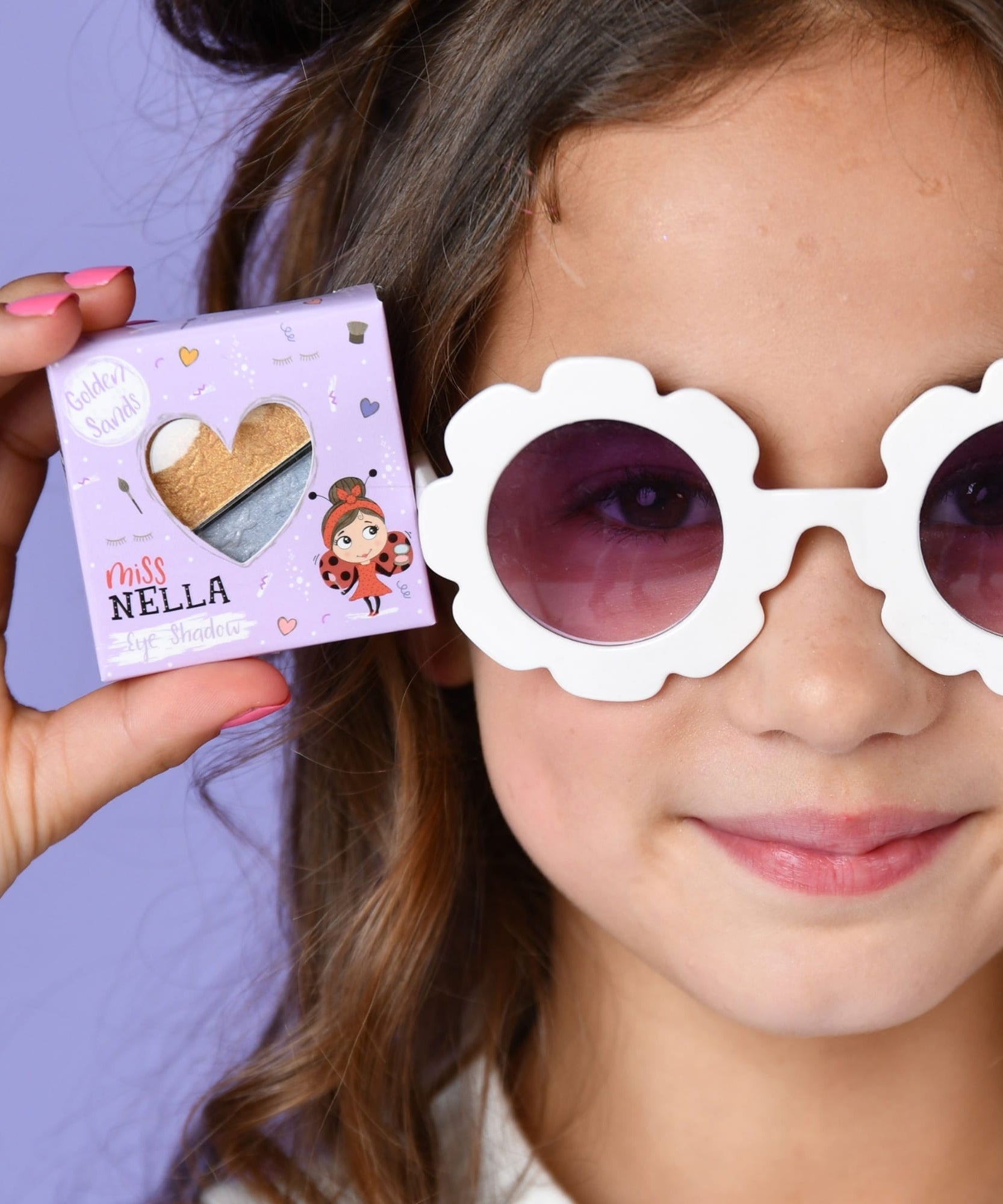 Miss Nella - Нетоксичные детские золотистые тени для век, набор из 2 штук
