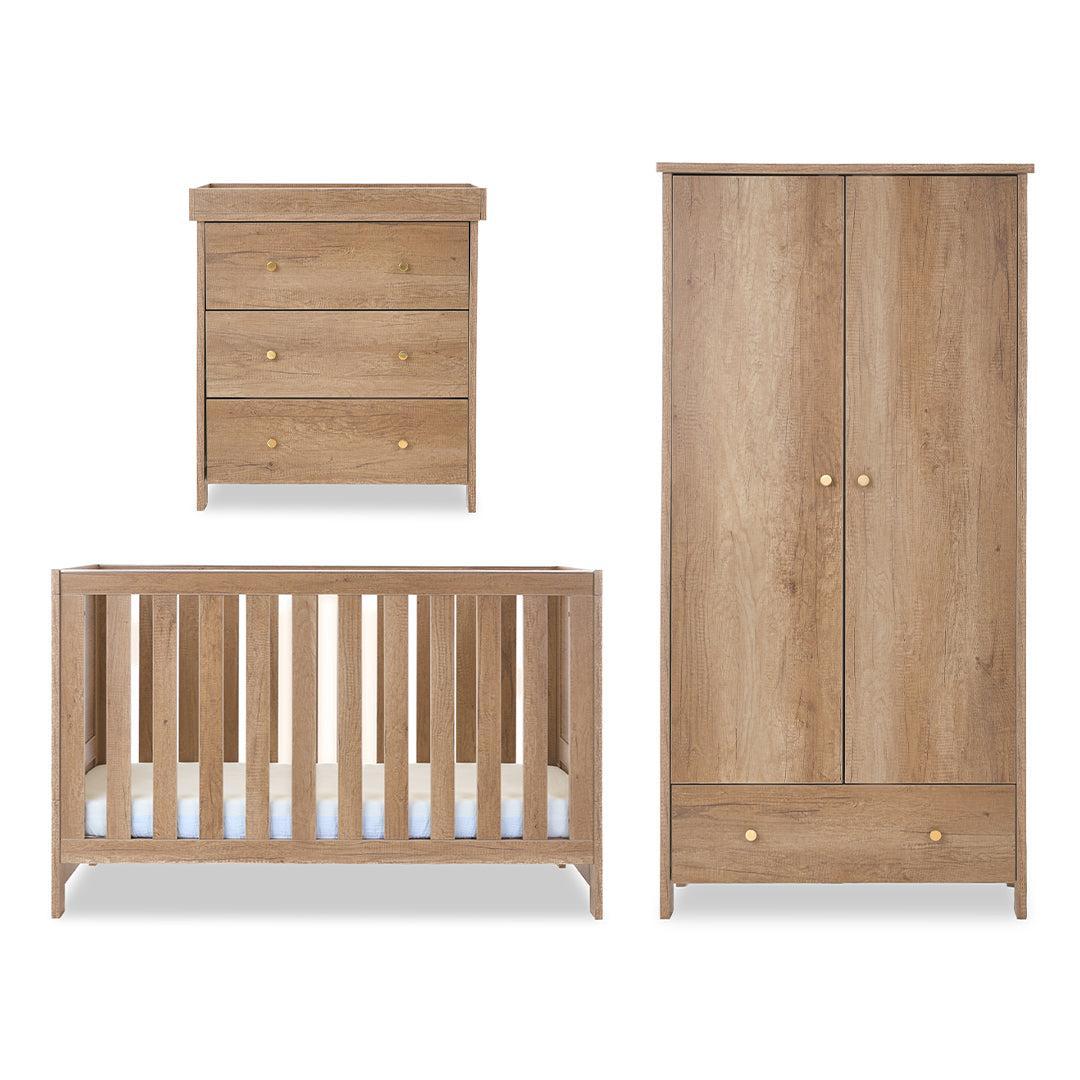Obaby Nika 3 Piece Room Set - Oak-Nursery Sets-Oak-One Size | Natural Baby Shower