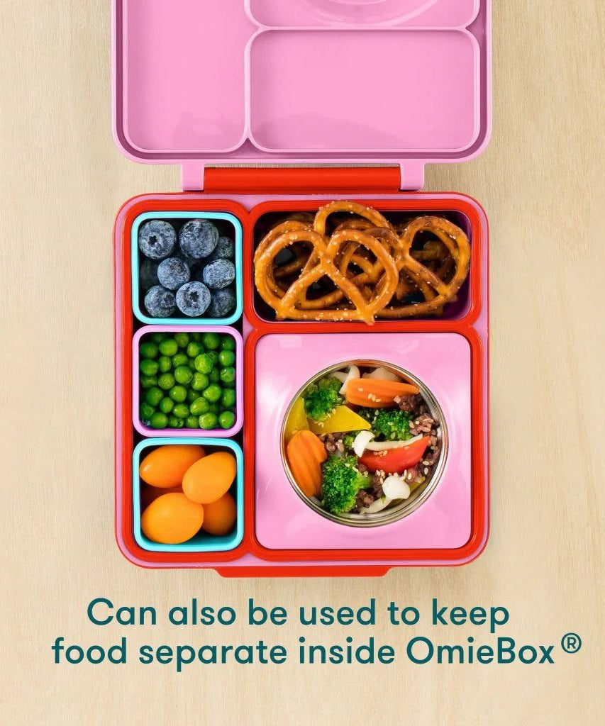 OmieBox Bento Контейнер Внутренние Отсеки 2 шт Красный и Желтый