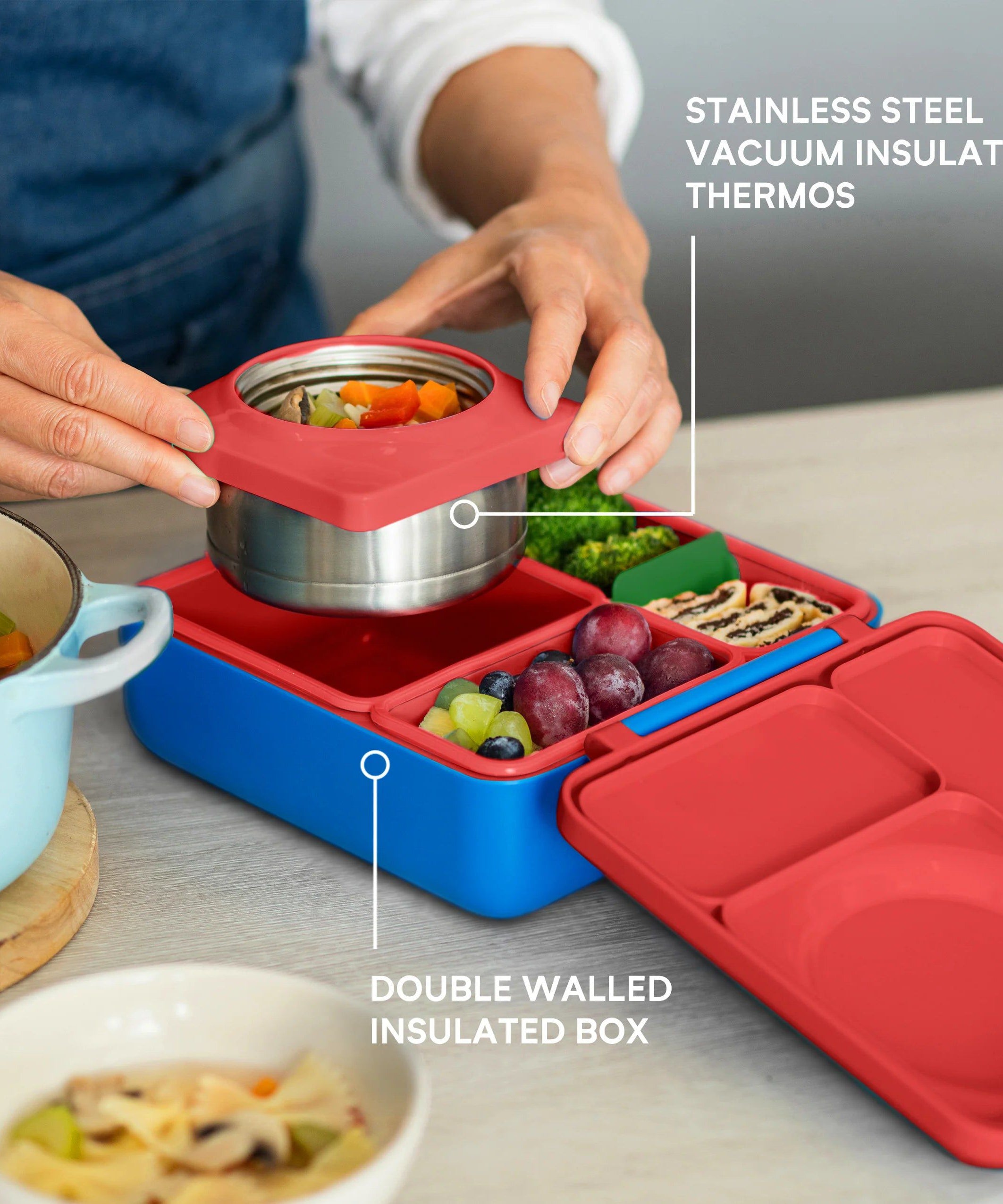 OmieBox Теплоизолированный Красный Ланч-бокс Бенто