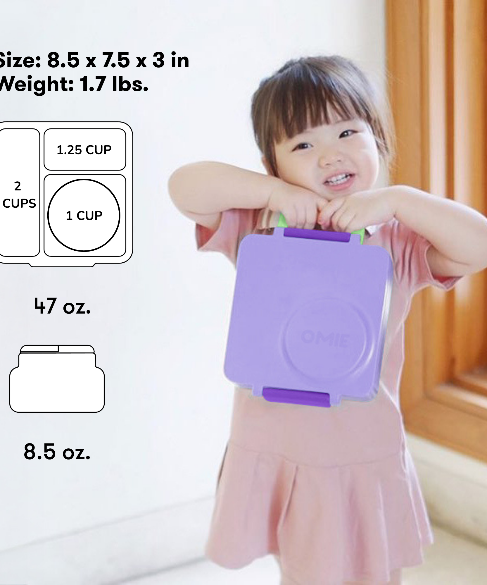 Omiebox - Теплоизоляционный Лилово-Фиолетовый Ланчбокс Бенто