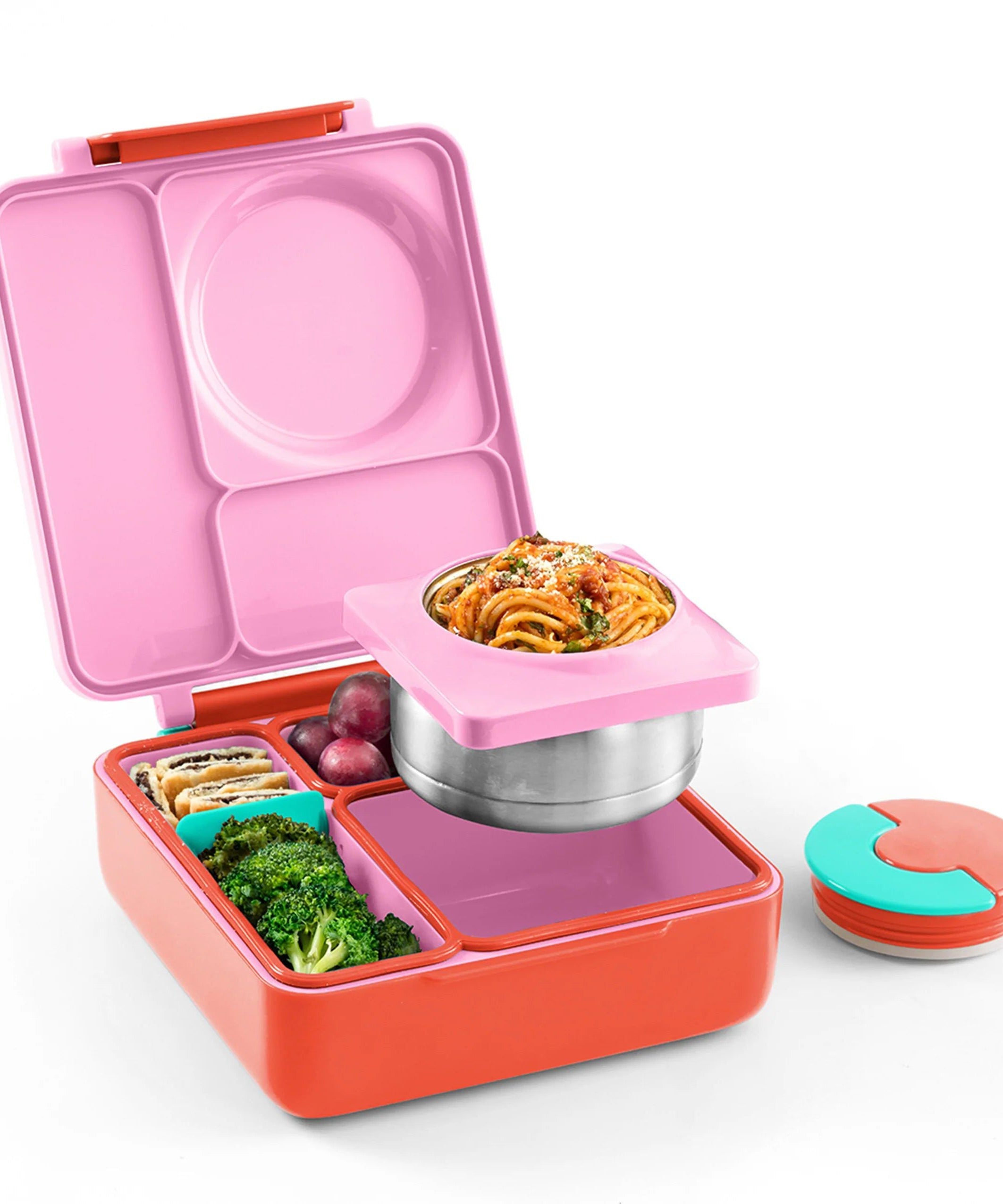 OmieBox - Isı Yalıtımlı Pembe Bento Yemek Kutusu - Dinossi