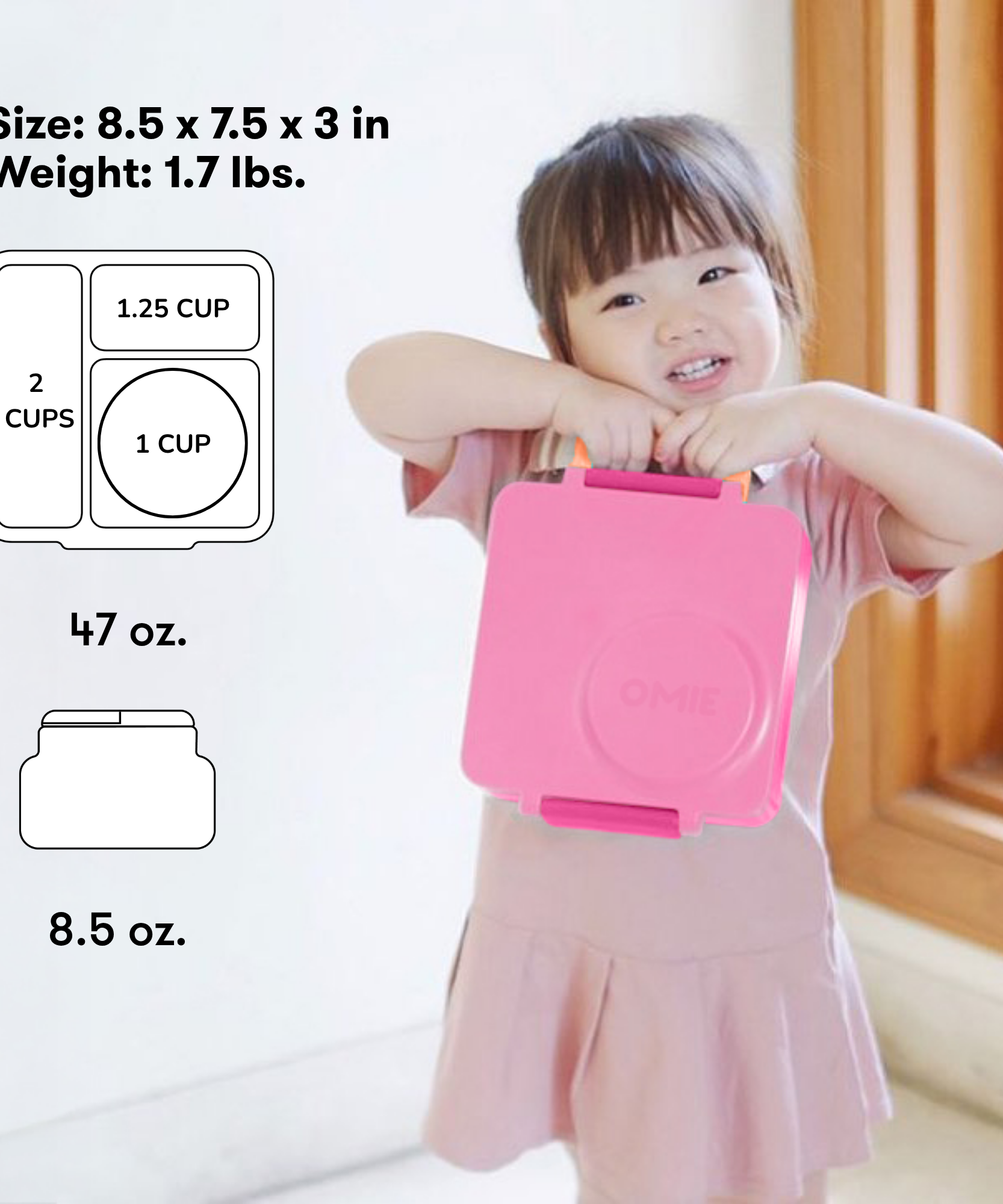 Omiebox - Теплоизоляционный ланчбокс цвета феи розовый Bento