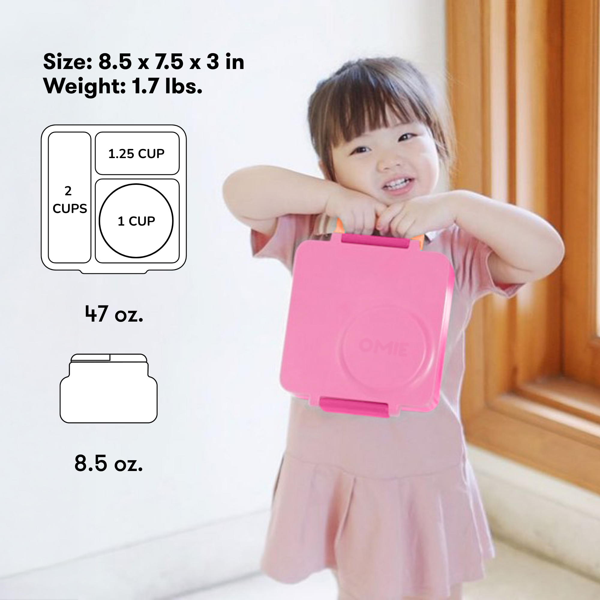 Omiebox - Теплоизоляционный ланчбокс цвета феи розовый Bento