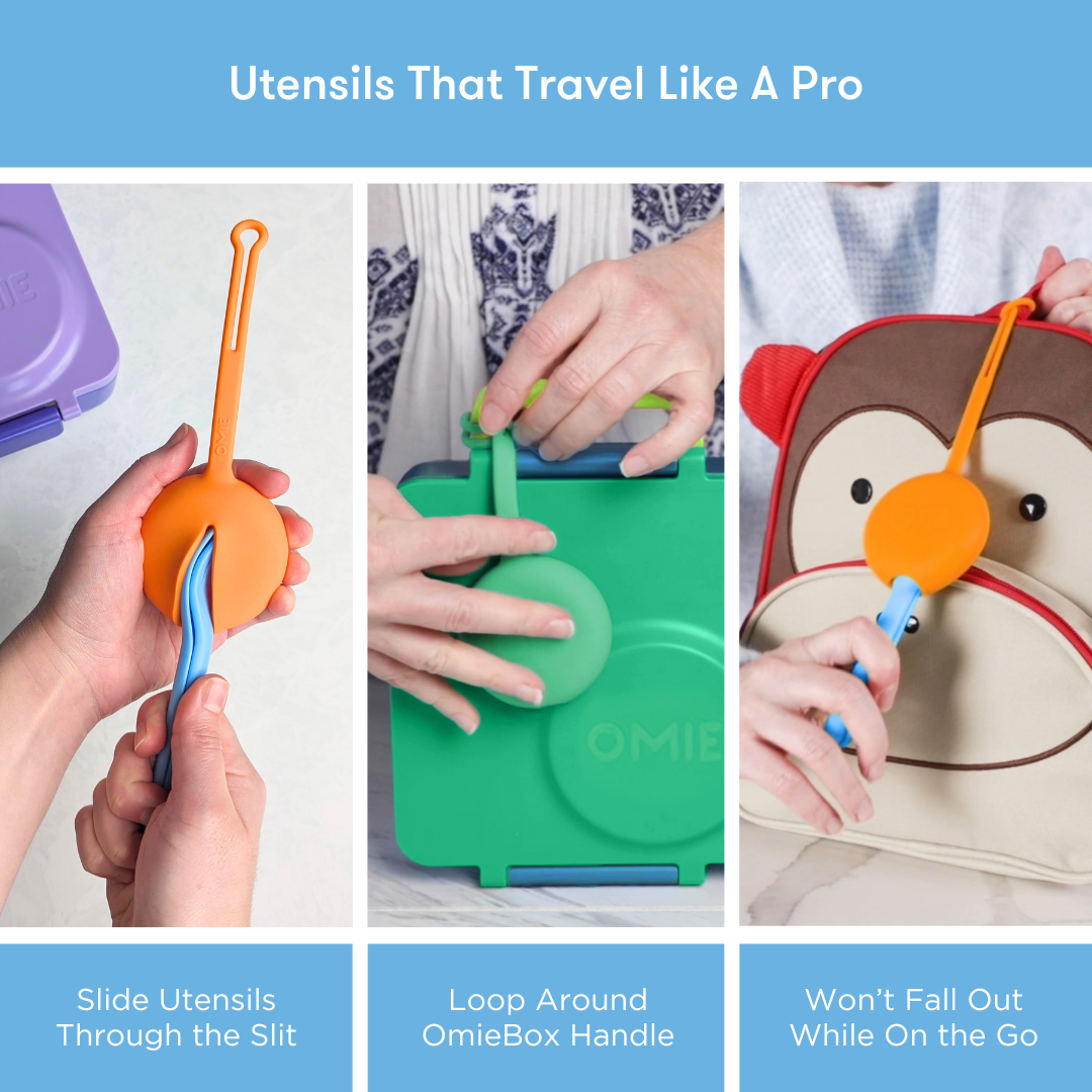 Omiebox - OmiePod Capri Синий силиконовый набор вилки и ложки