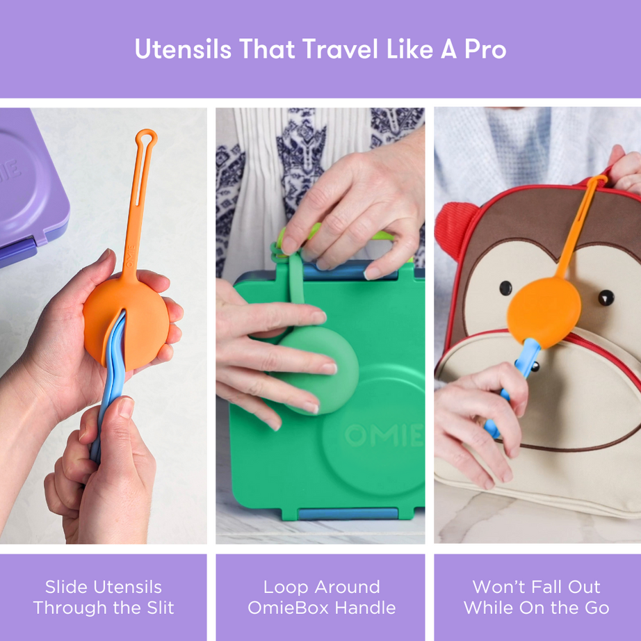 Omiebox - OmiePod Лиловый силиконовый набор вилки и ложки