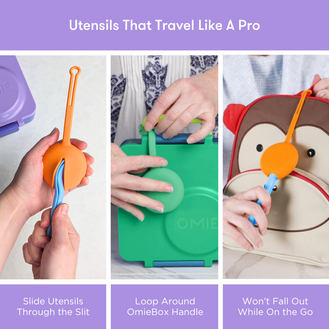 Omiebox - OmiePod Лиловый силиконовый набор вилки и ложки
