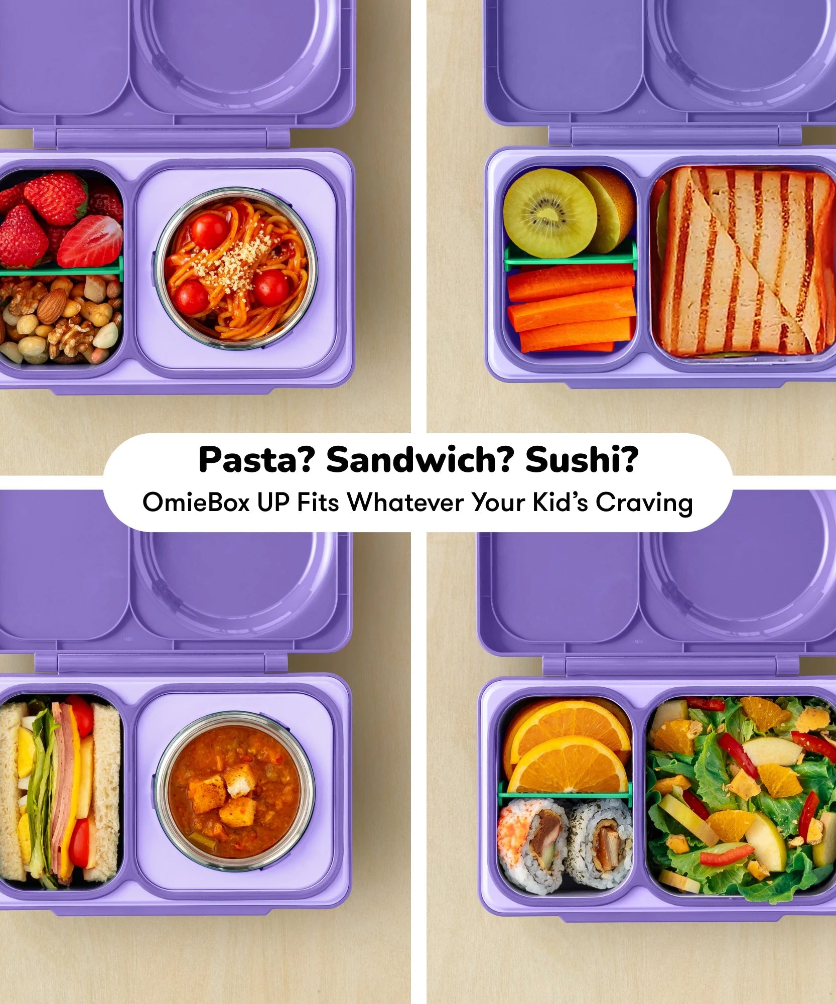 Omiebox - UP Теплоизоляционный 2-е поколение Галактический фиолетовый Bento Ланчбокс