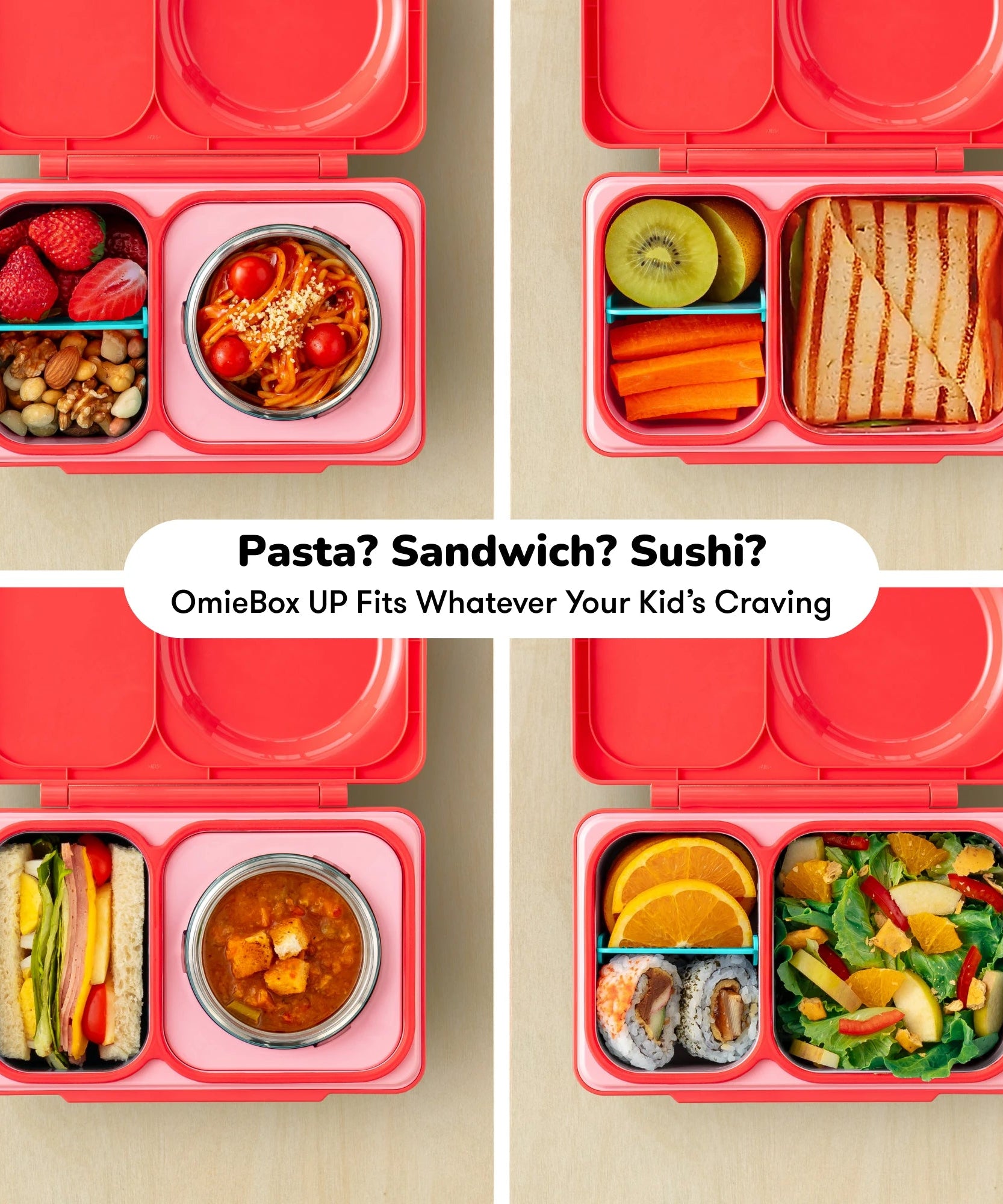 Omiebox - UP Теплоизоляционный 2-го поколения Розовая вишня Bento Ланч-бокс