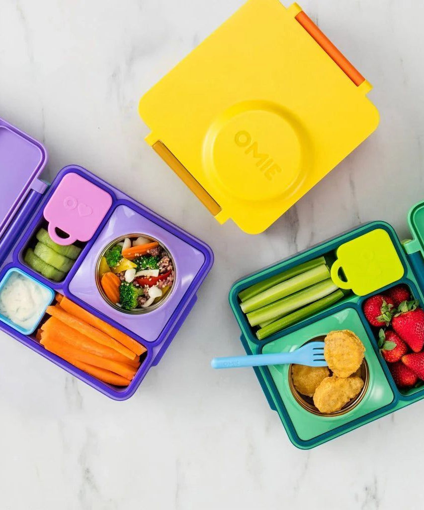 OmieBox Bento Kutusu İç Bölme Kapları 2li Pembe ve Turkuaz-Dinossi